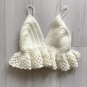 🆕🧶 Handmade Crochet Cream Top
